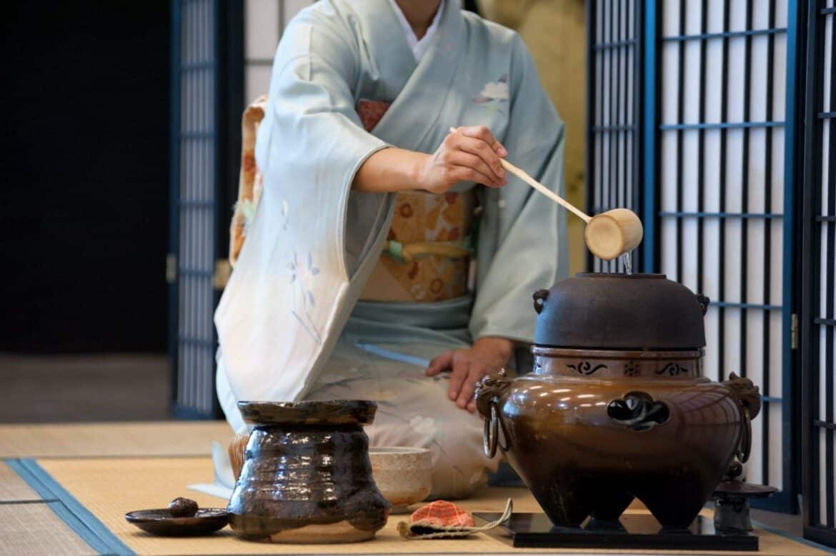 a tea ceremony in Japan